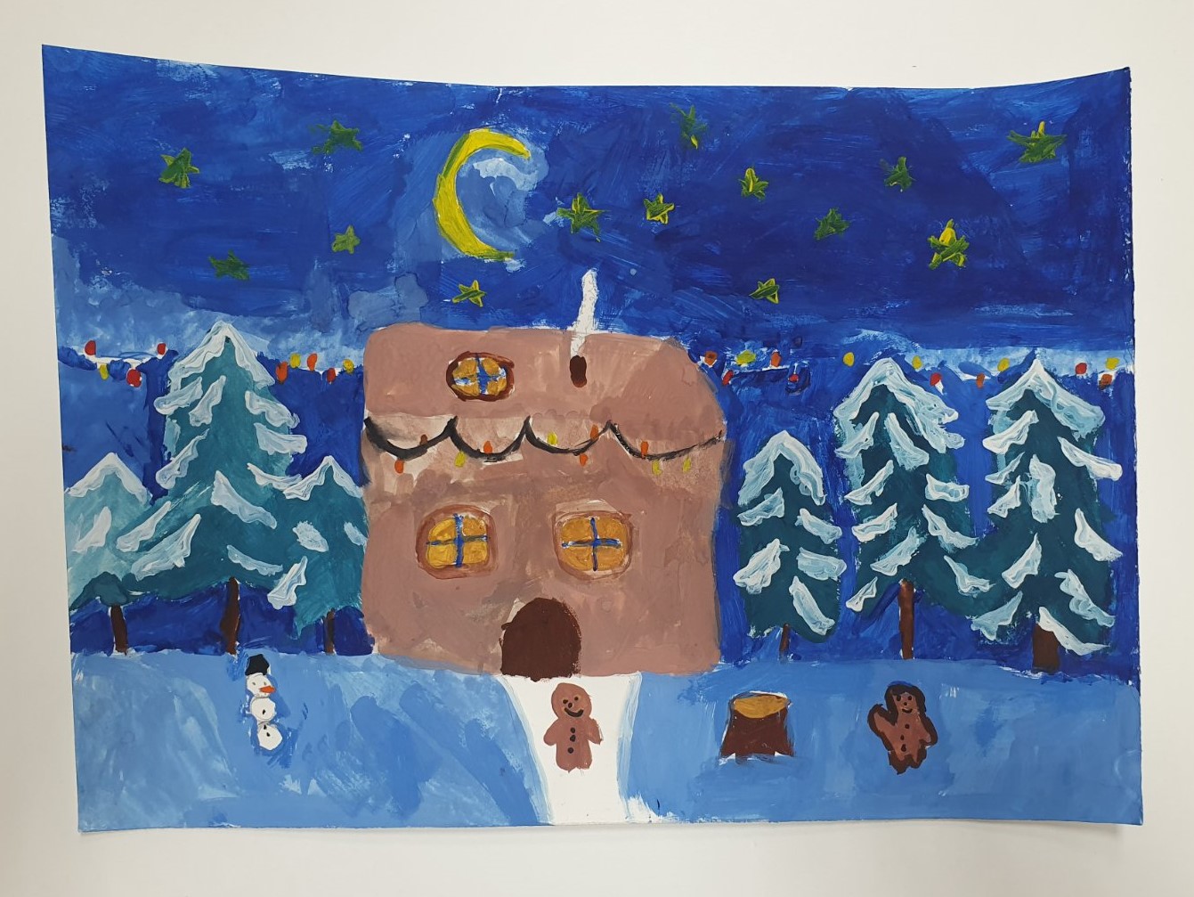Рисунок на зимнюю тему в школу